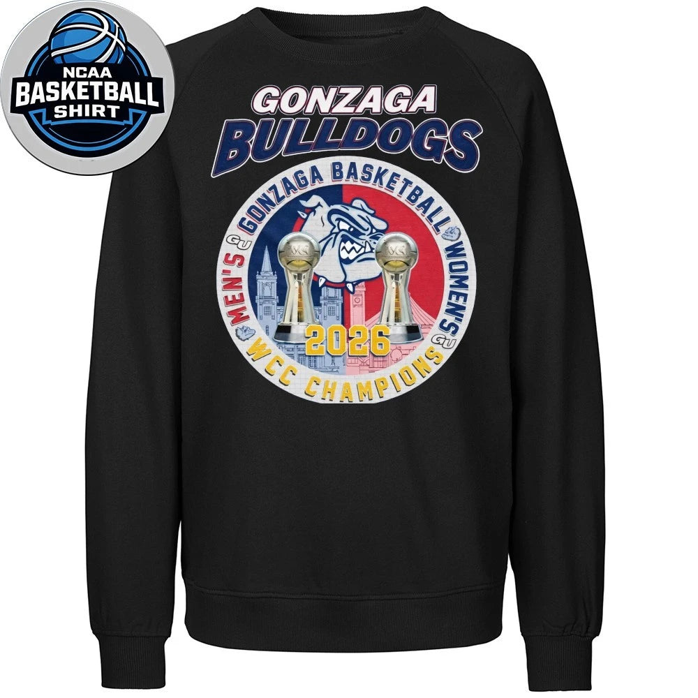 The Gonzaga University men’s and women’s basketball teams are expected to win the 2026 West Coast Conference Championship (WCC) Logo Shirt