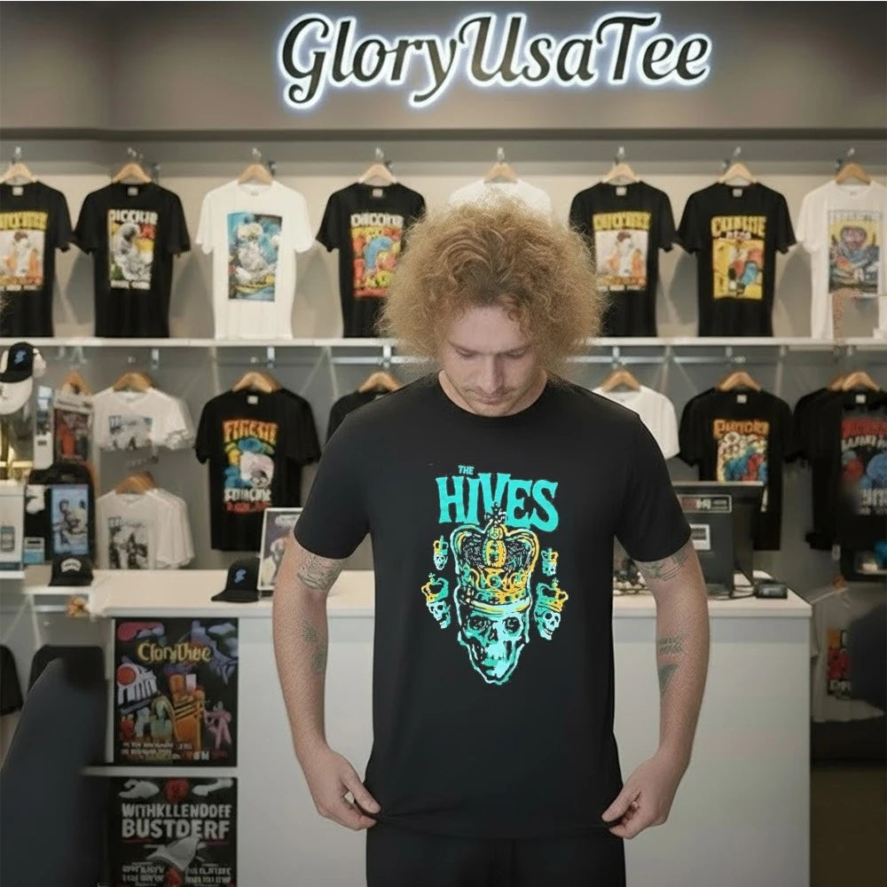 The Hives Merch East Coast Tour 2026 Green Skull Crown Shirt