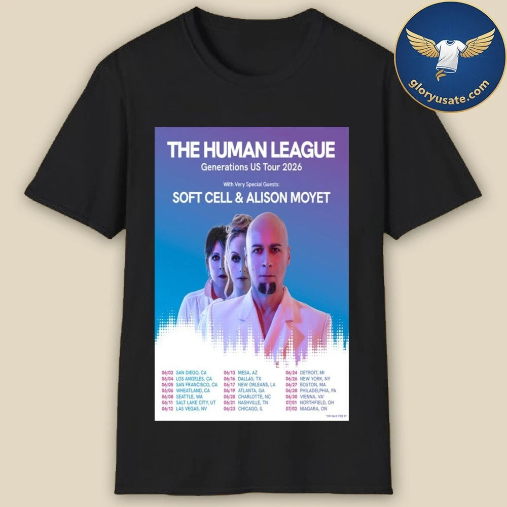 The Human League Generations Us Tour 2026 Poster Shirt