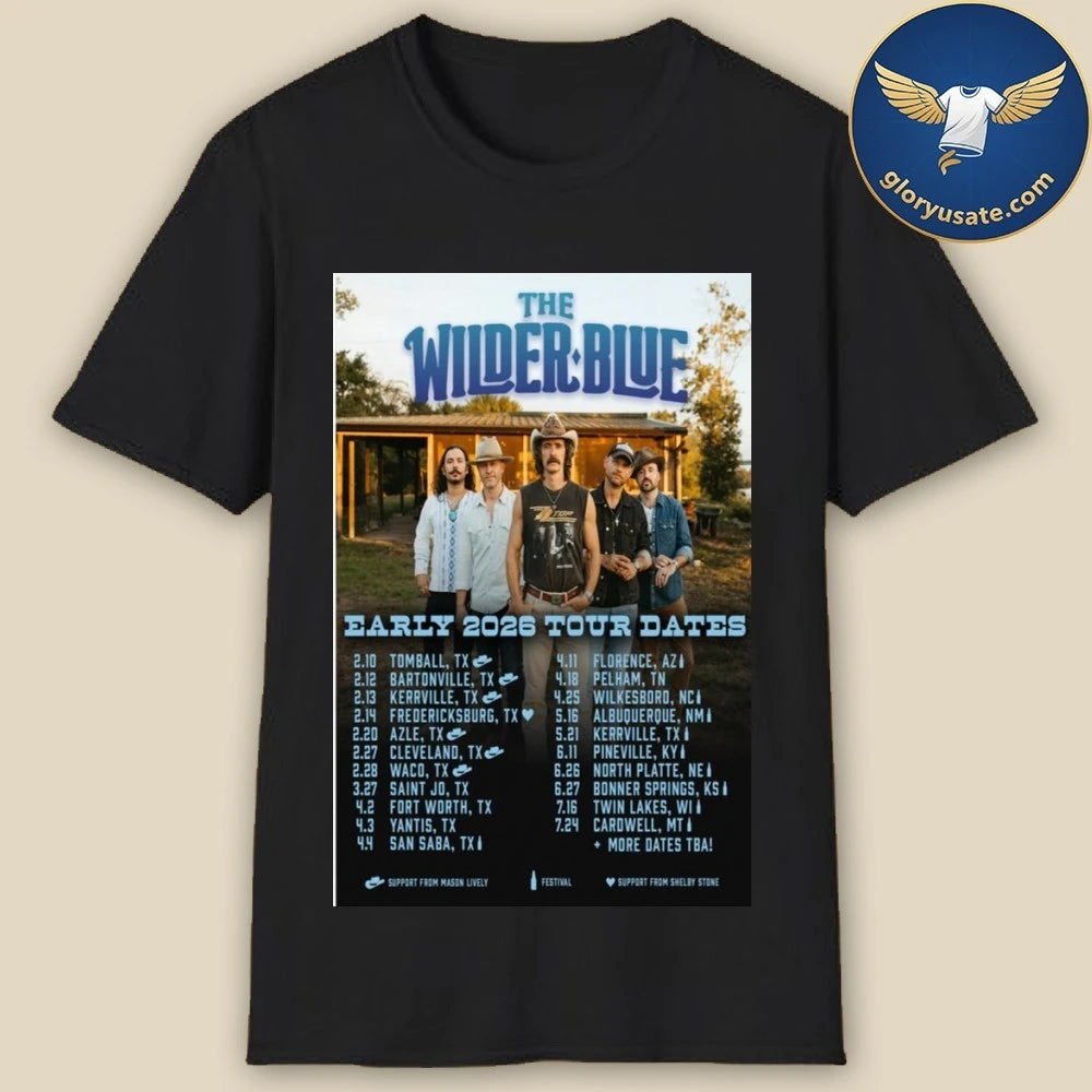 The Wilder Blue Early 2026 Tour Date Poster Shirt