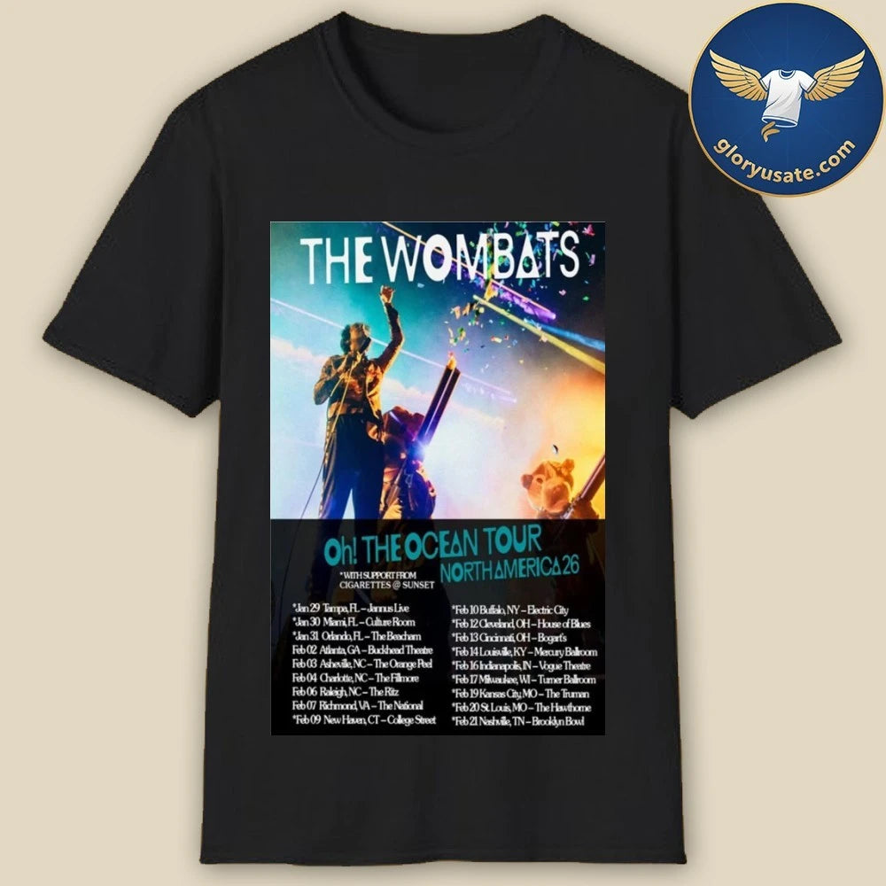 The Wombats Live Tour North America 2026 Poster Dates Shirt
