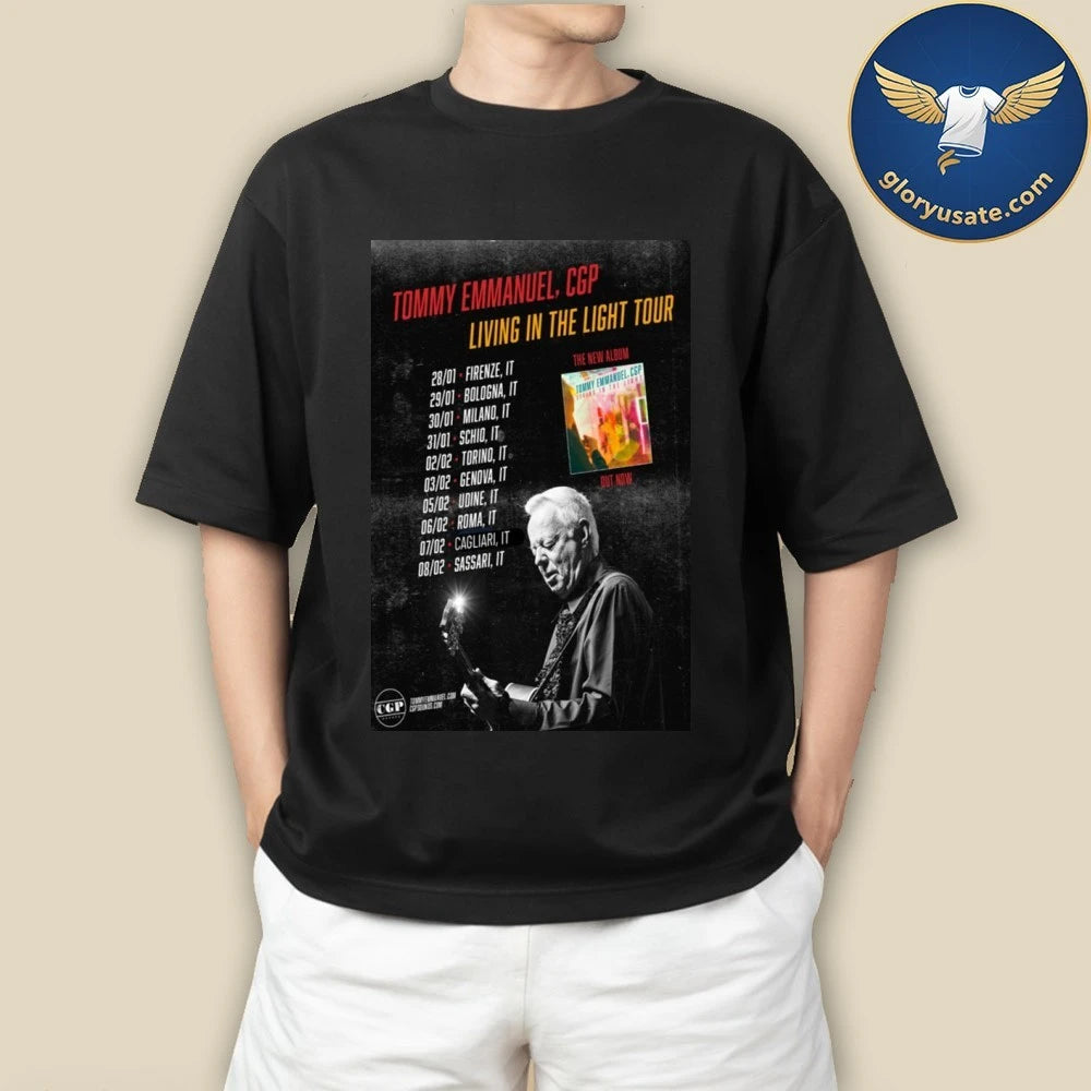 Tommy Emmanuel CGP Living in The Light Tour 2026 Poster Shirt