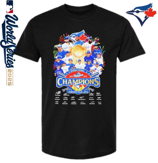 Toronto Blue Jays 2025 World Series Champions Signatures T-Shirt