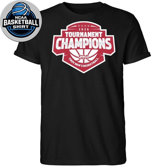 Troy Trojans 2026 Sun Belt Men’s Basketball Tournament Champions Logo Shirt