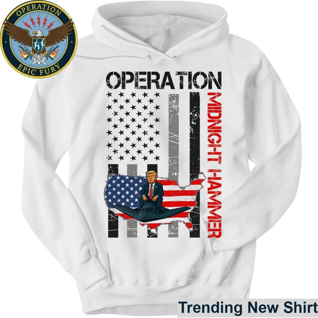 Trump Retro USA Flag Operation Midnight Hammer We The People Patriotic Shirt