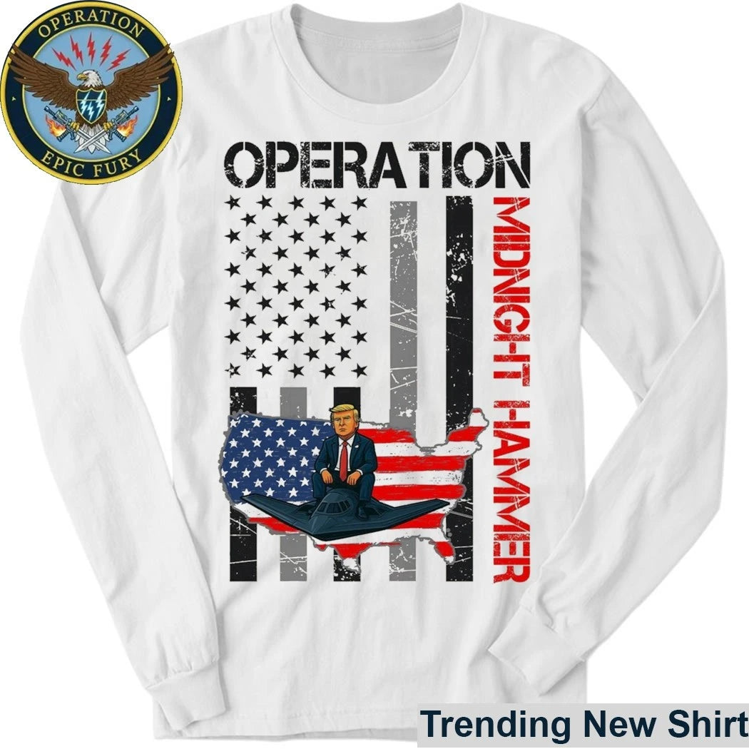 Trump Retro USA Flag Operation Midnight Hammer We The People Patriotic Shirt
