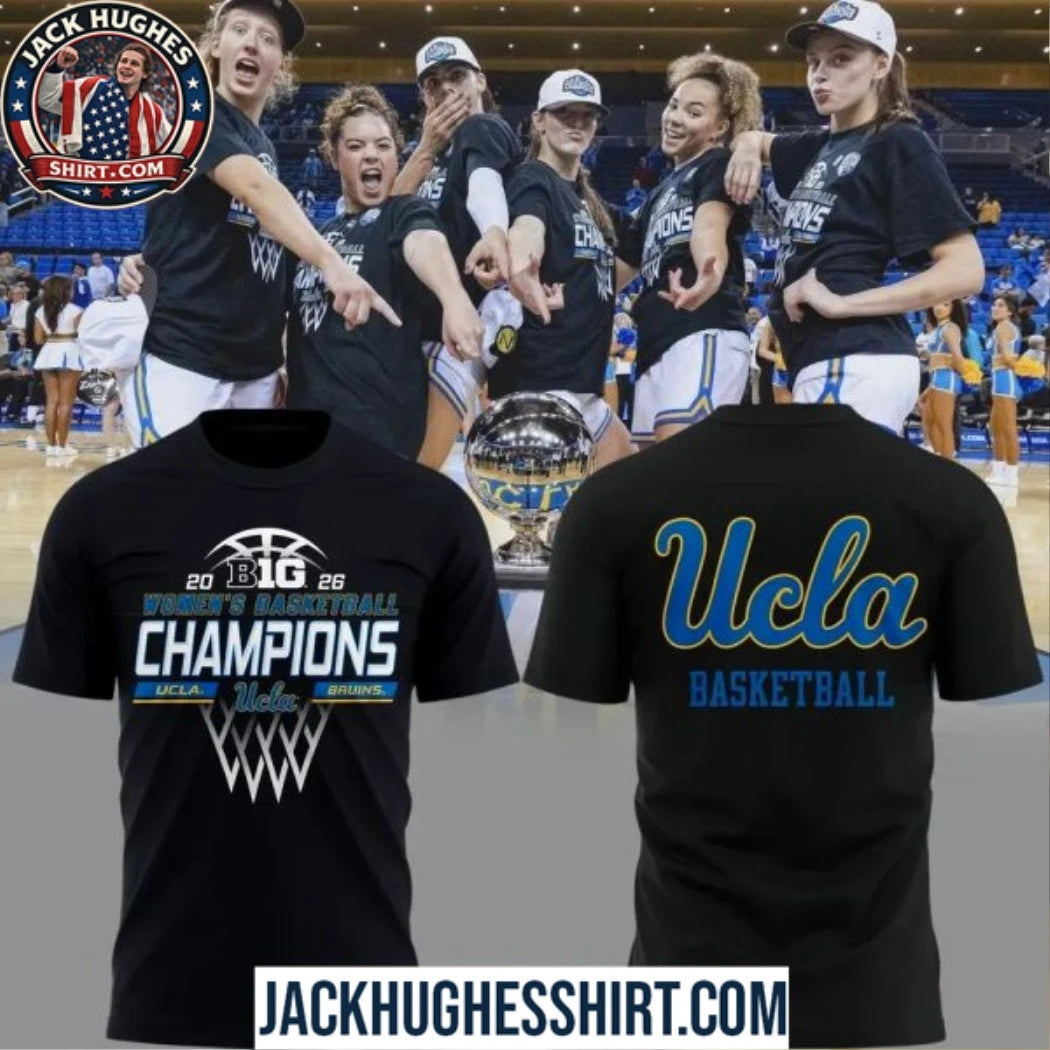 UCLA Bruins Black 2026 Big Ten Women’s Basketball Champions Logo Two Sided T-Shirt