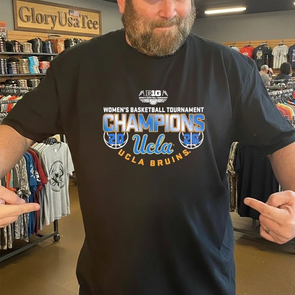 UCLA Bruins Women’s Basketball Back To Back Big 10 Tournament Champions Locker Room T-Shirt