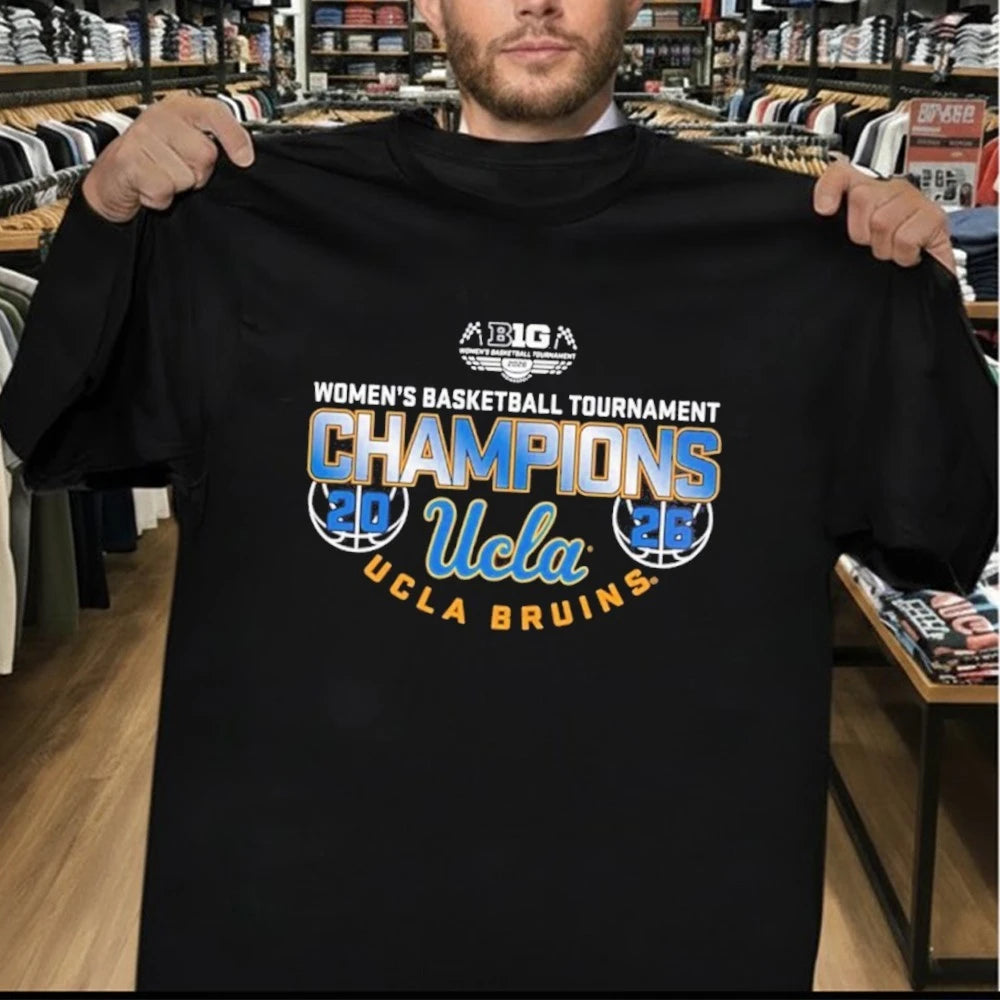 UCLA Bruins Women’s Basketball Back To Back Big 10 Tournament Champions Locker Room T-Shirt