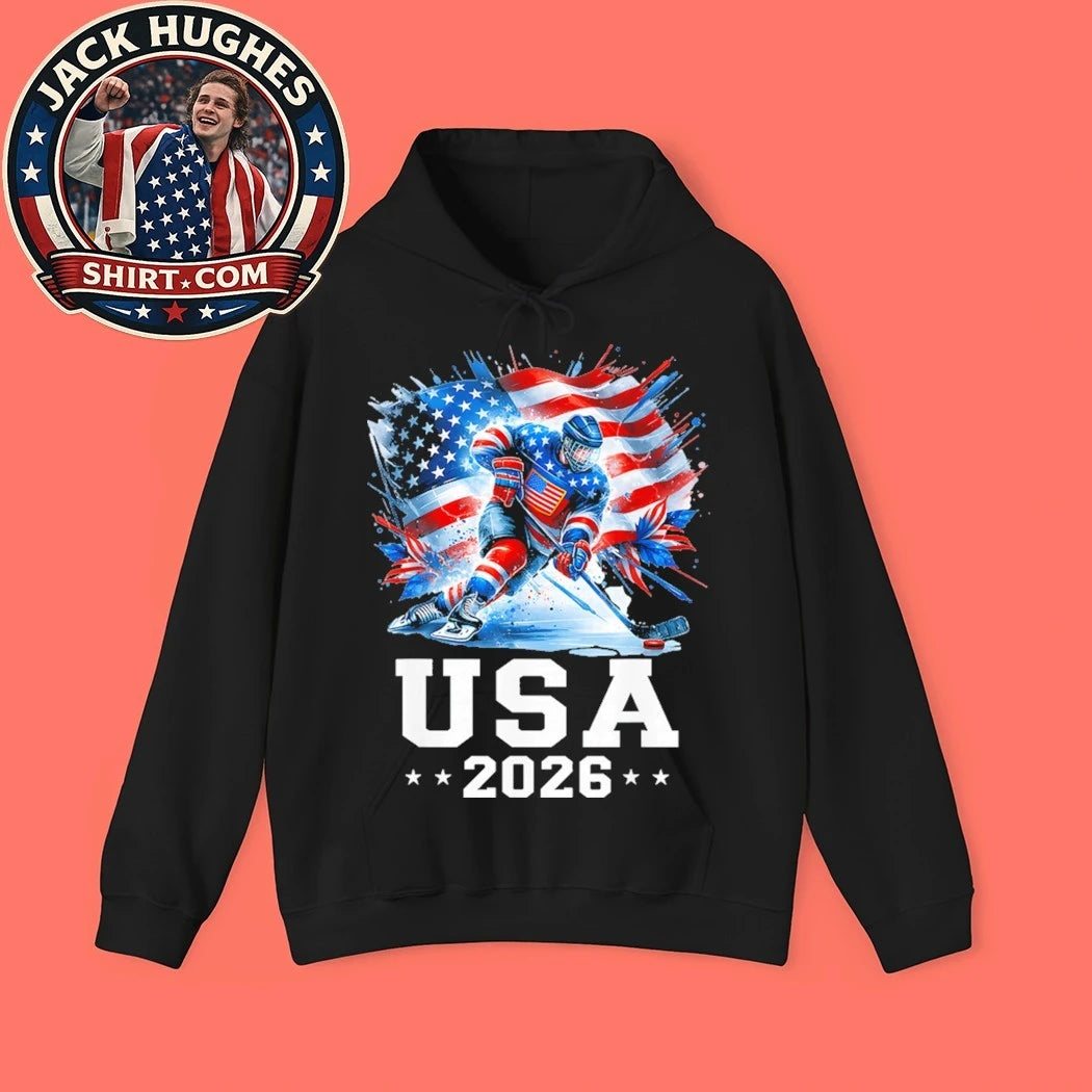 USA 2026 Ice Hockey Patriotic USA Flag Fan Shirt