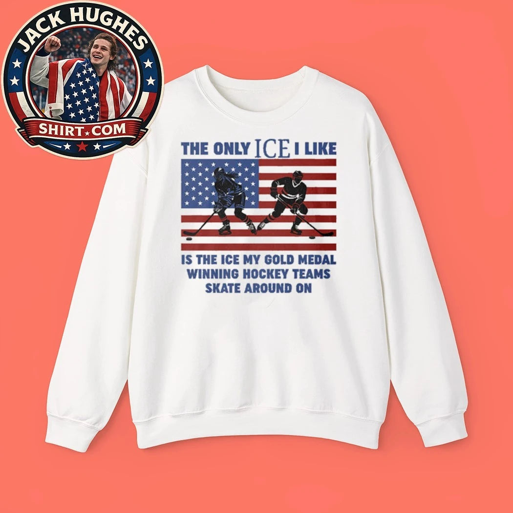 USA Gold Medal Hockey Patriotic American Flag The Only Ice I Like Champions Trending Shirt