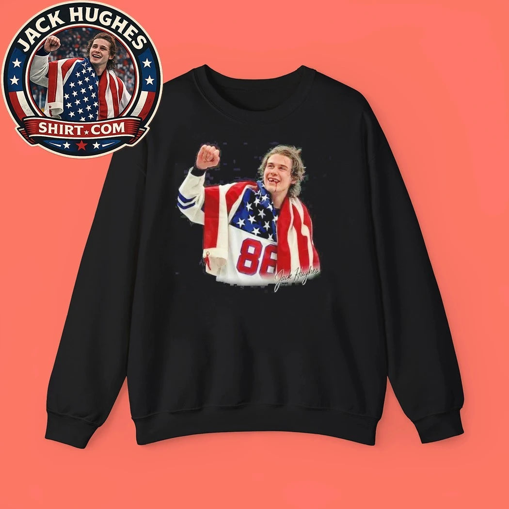 USA Hockey Gold 2026 Jack Hughes Olympic Gold Hockey Fan Tee Shirt