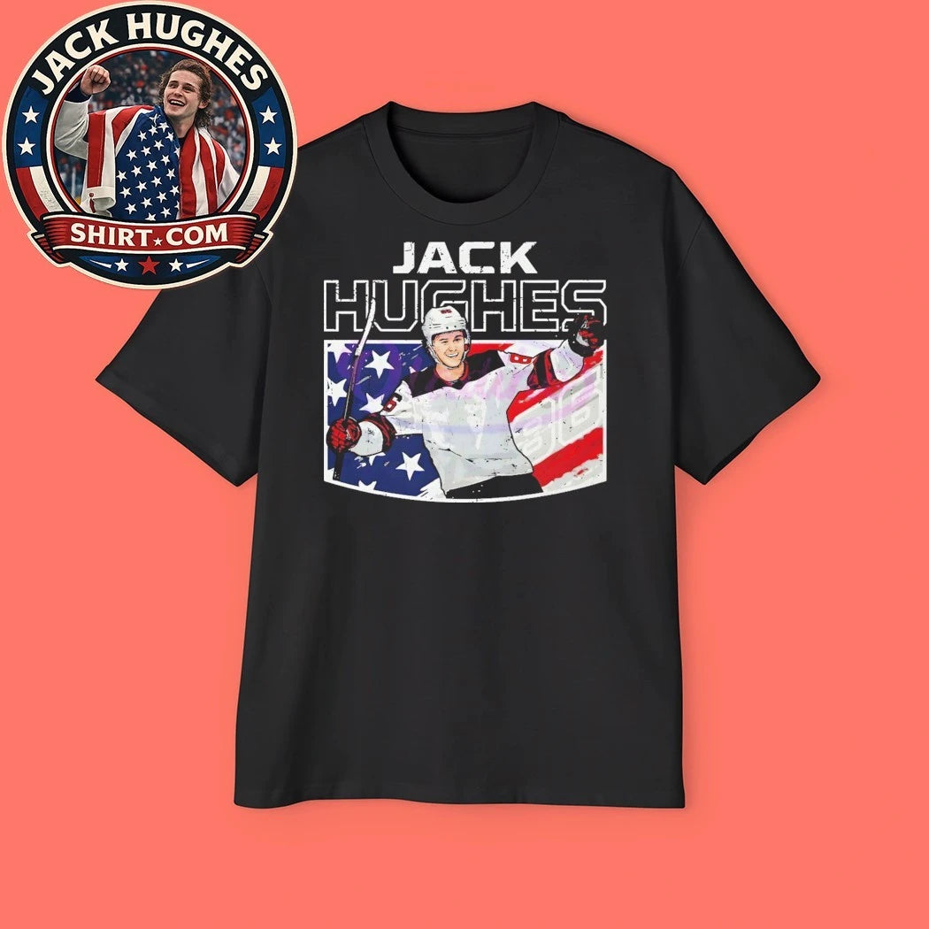 USA Hockey Jack Hughes Flag 2026 Graphic T-Shirt