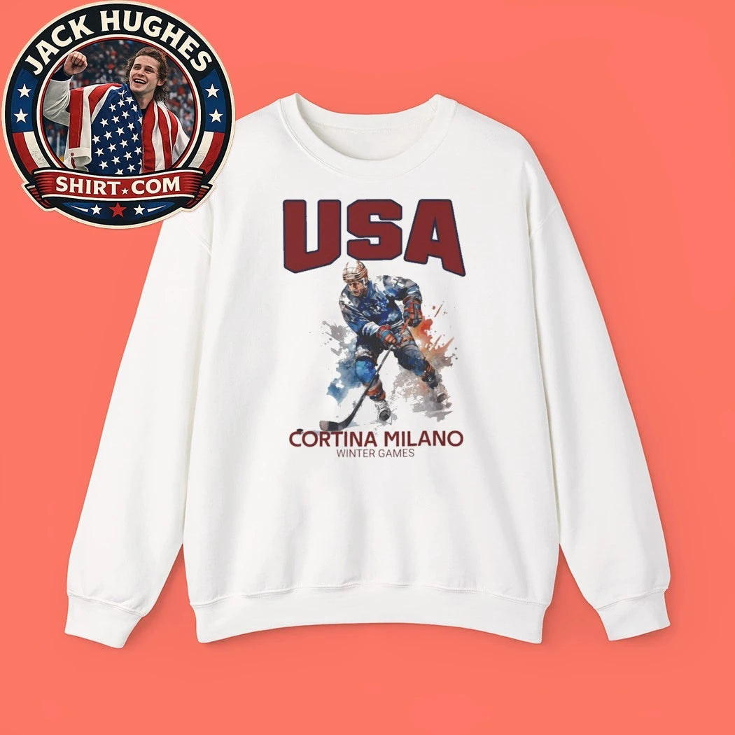 USA Hockey Player Cortina Milano Winter Games New T-Shirt