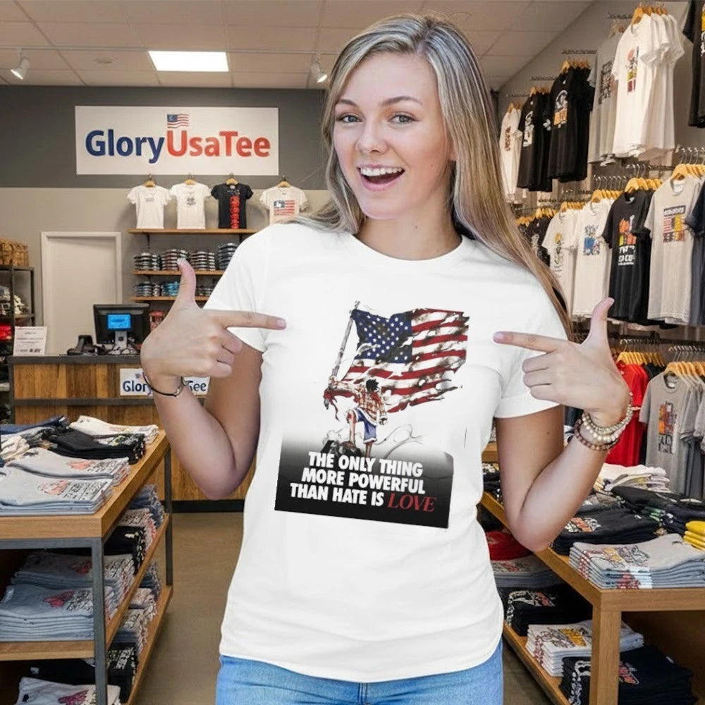 USA Luffy The Only Thing More Powerful Than Hate Is Love Shirt