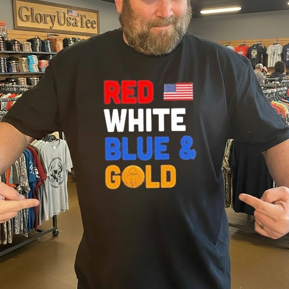 USA Team 2026 Red White Blue Gold Shirt