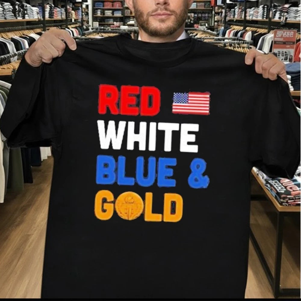 USA Team 2026 Red White Blue Gold Shirt
