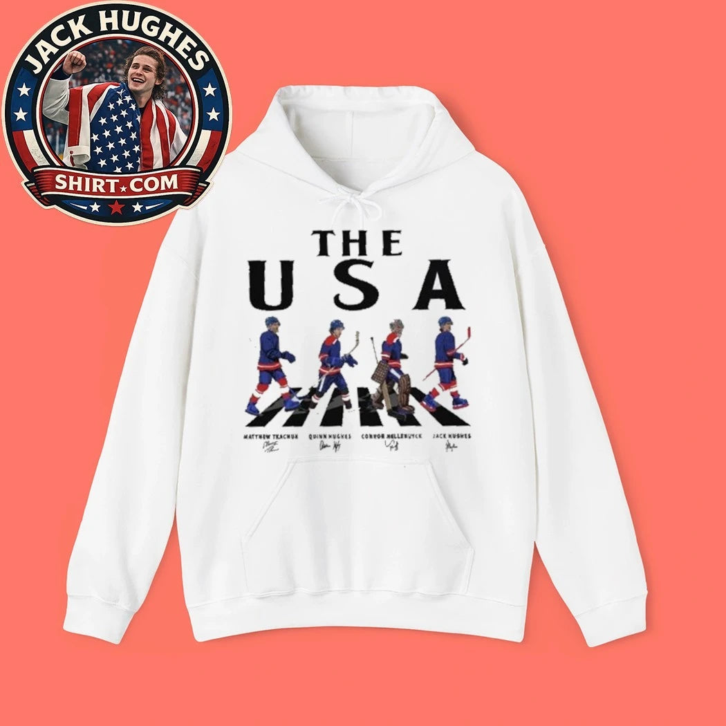 USA Walking Road Signatures Ice Hockey 2026 Tee Shirt