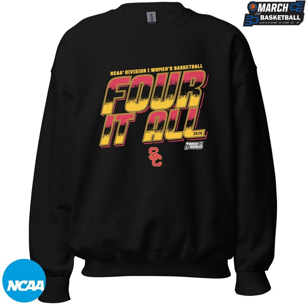 USC Trojans Four It All 2026 NCAA Women’s Basketball March Madness T-shirts