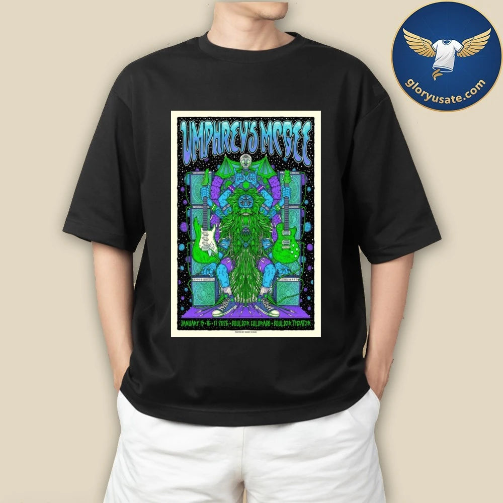 Umphrey’s McGee Jan 15-17 2026 Boulder Theater Boulder CO Poster Shirt