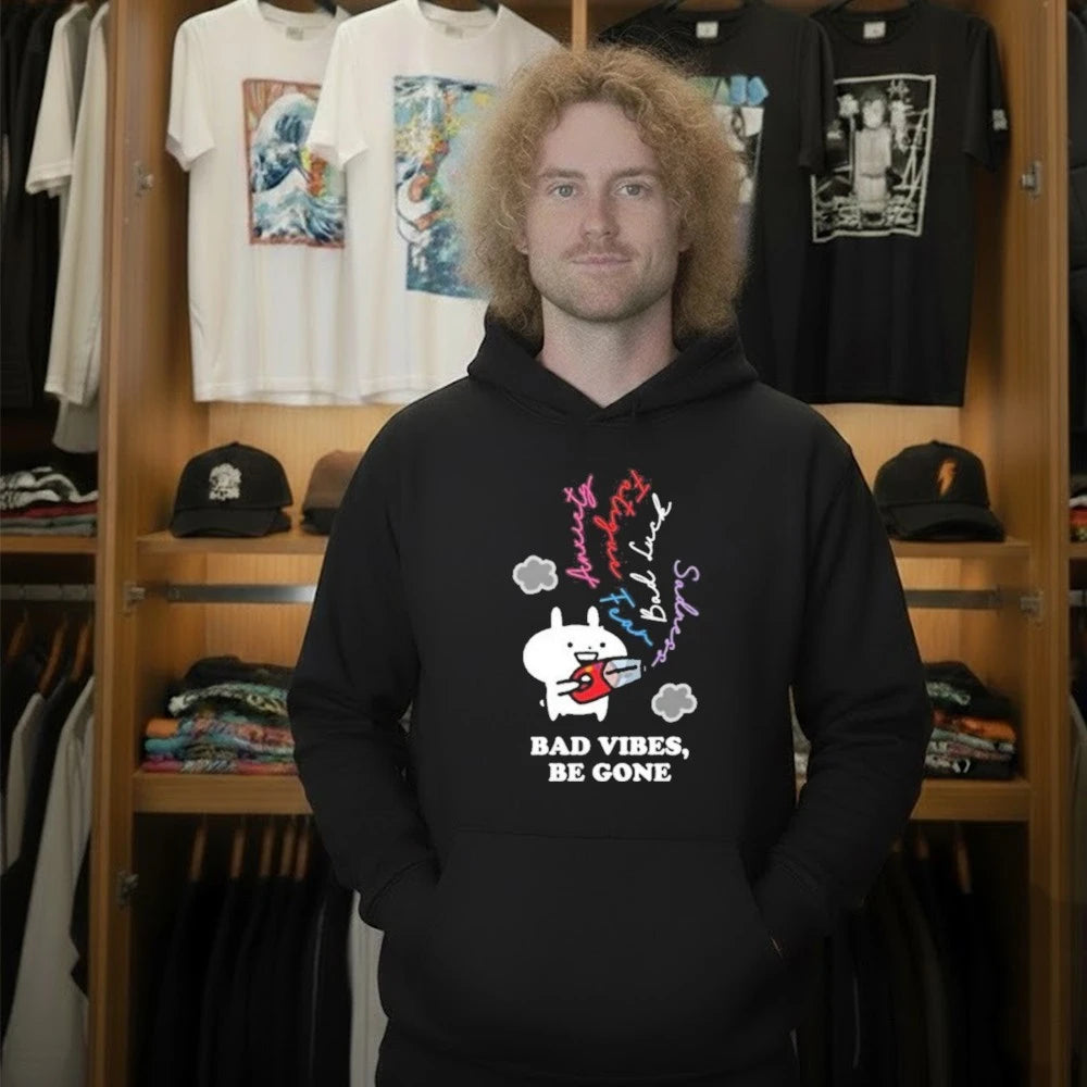 Usagyuuun Bad Vibes Be Gone Black Shirt