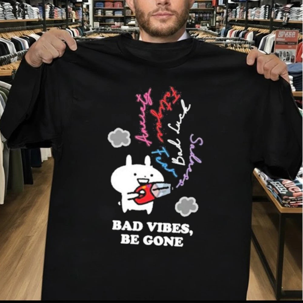 Usagyuuun Bad Vibes Be Gone Black Shirt