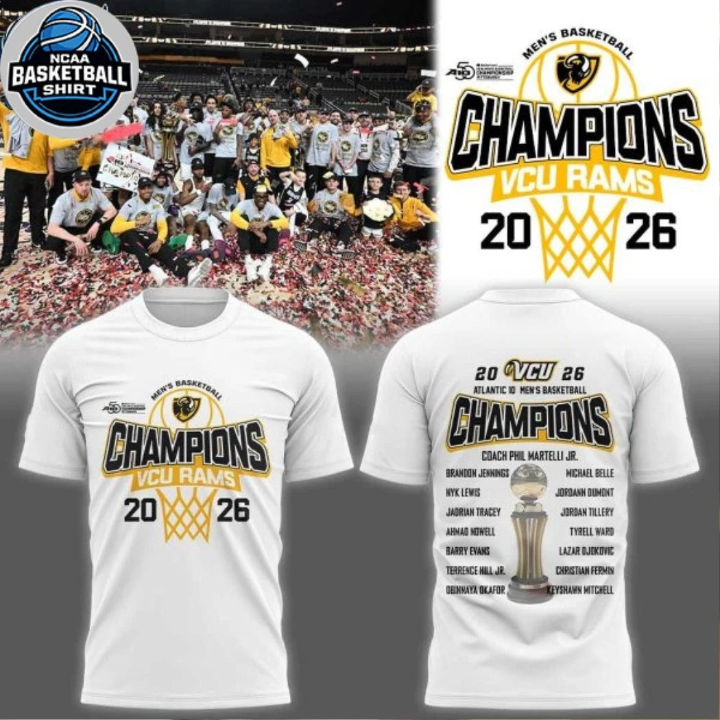 VCU Rams 2026 Atlantic 10 Men’s Basketball Tournament Champions Locker Room Hoodie T-Shirt