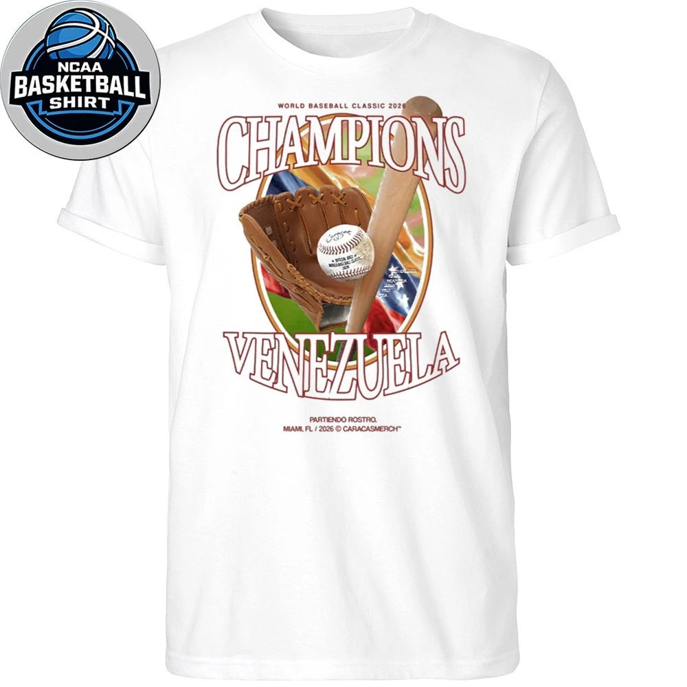 Venezuela World Baseball Classic 2026 Champions Miami Fl Logo T-Shirt