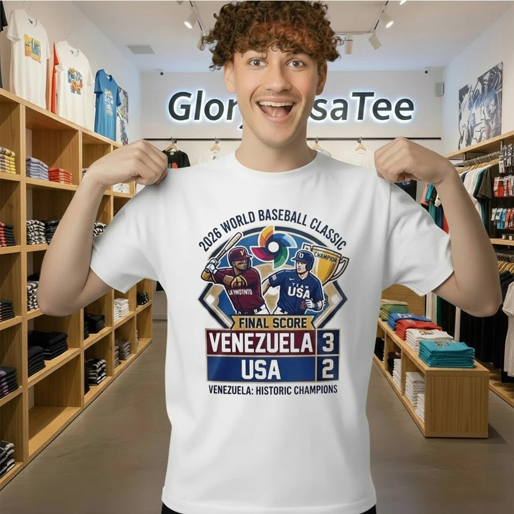 Venezuela beats USA to win 2026 World Baseball Classic championship sport t-shirt