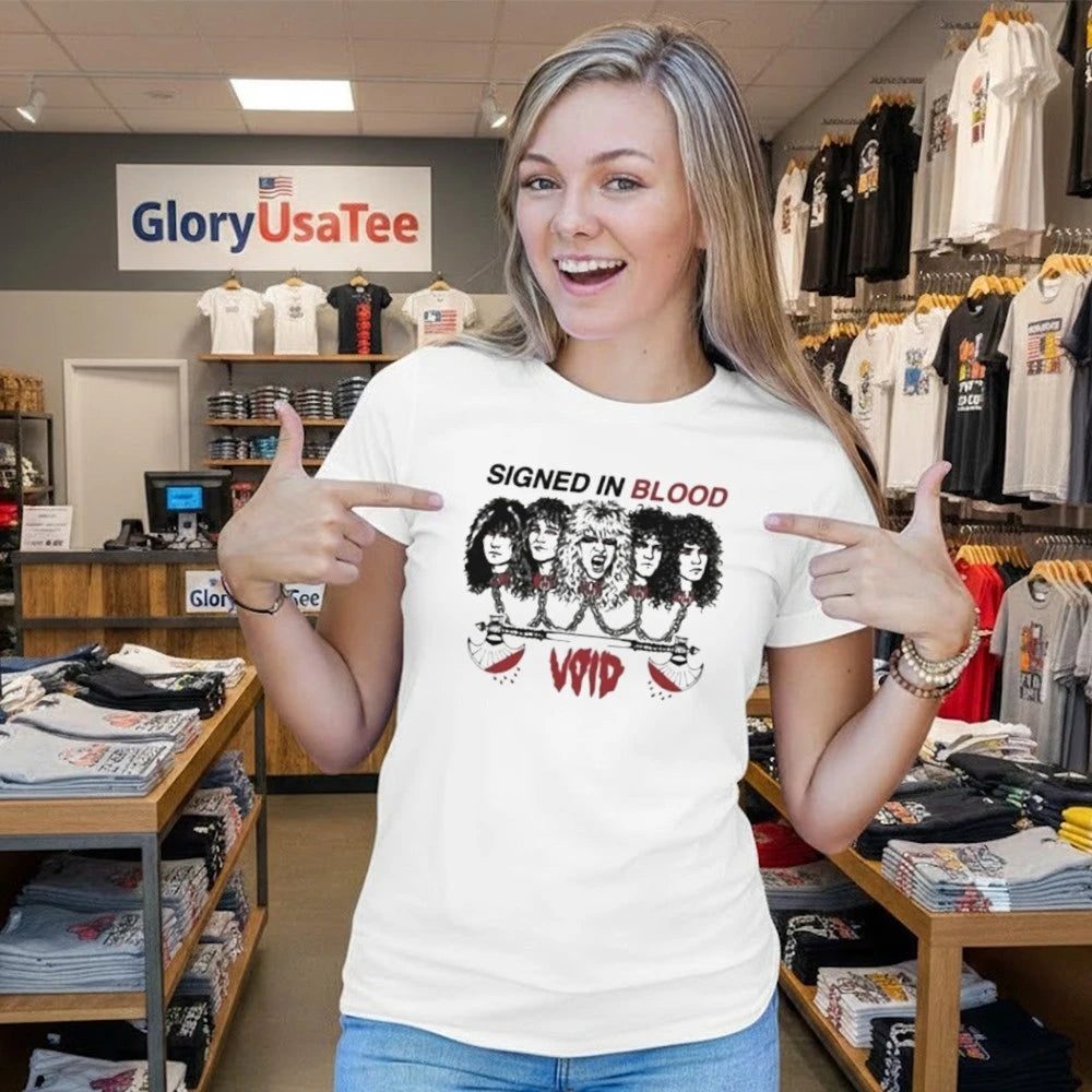 Void Store Merch Void Metal Blade Signed In Blood T-Shirt
