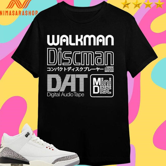 Walkman Discman Dat Digital Audio Tape Minidisc Shirts