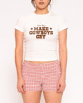 Make Cowboys Cry Longline Baby Tee