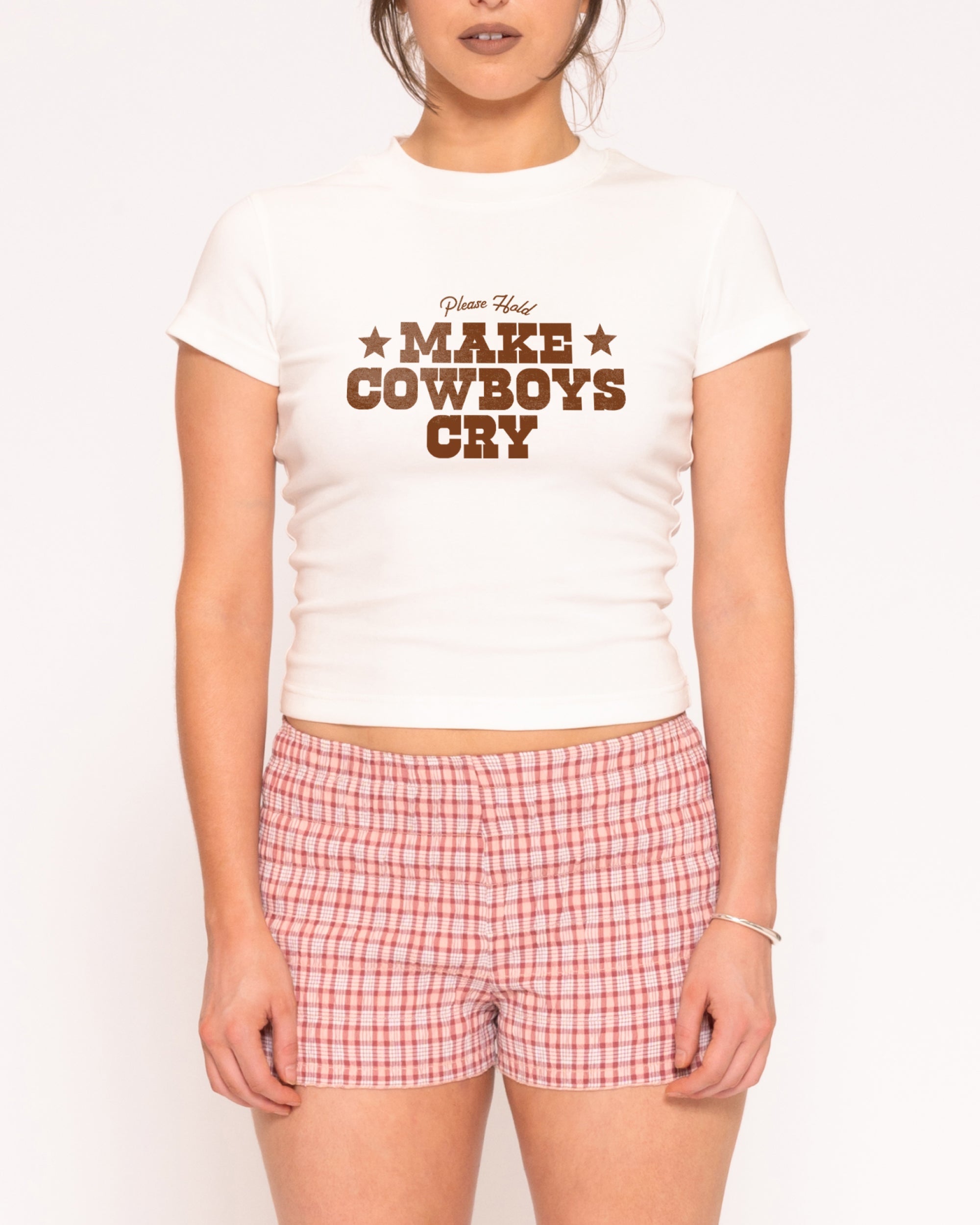 Make Cowboys Cry Longline Baby Tee