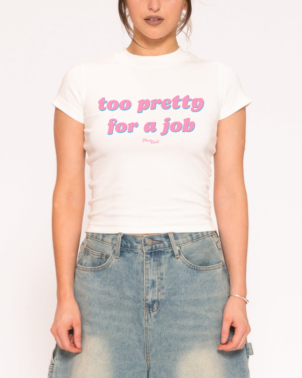 Too Pretty For A Job Longline Baby Tee
