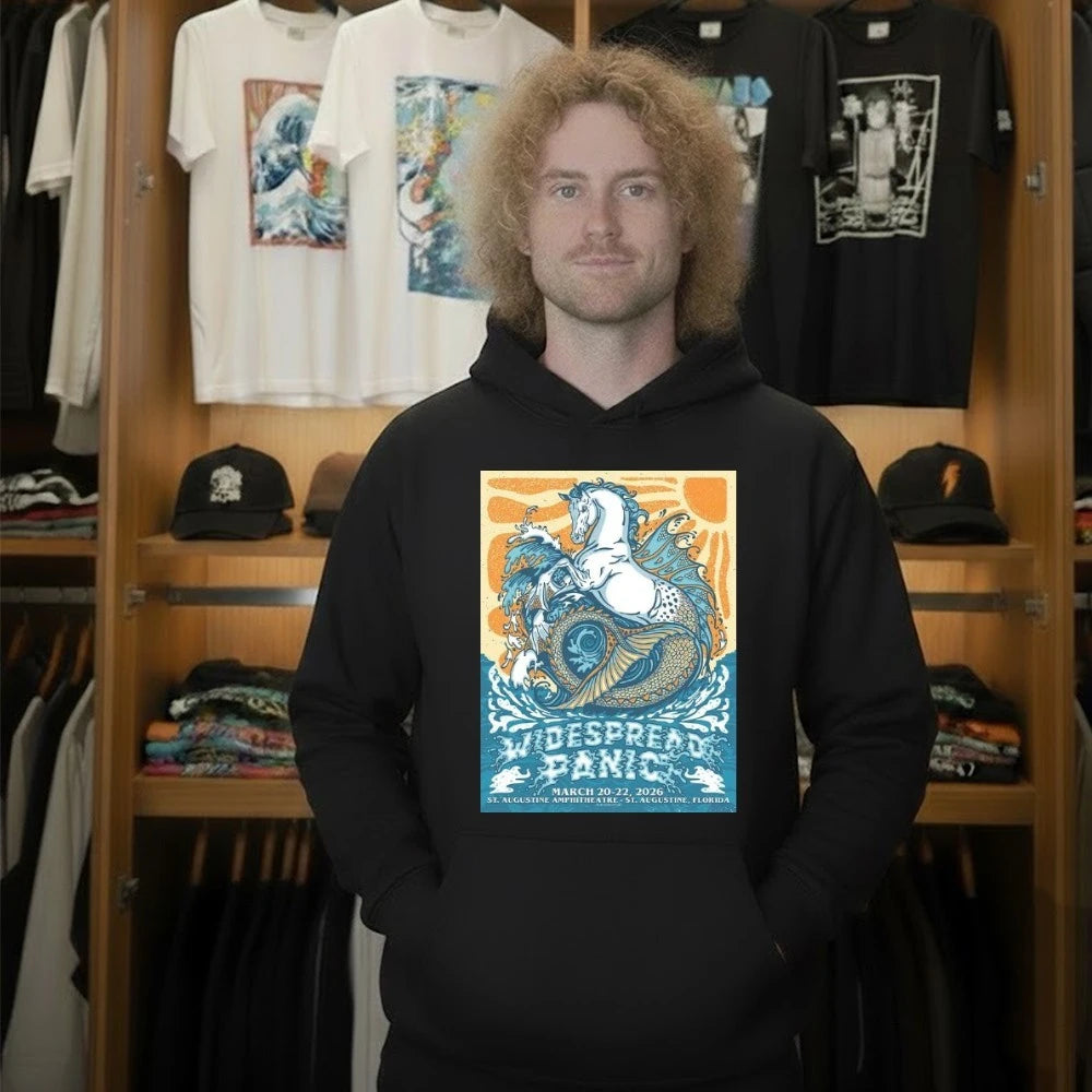 Widespread Panic St Augustine Florida 2026 Event Merch Poster At St Augustine Amphitheatre On March 20-22 2026 The Sea Horse Art T-Shirt