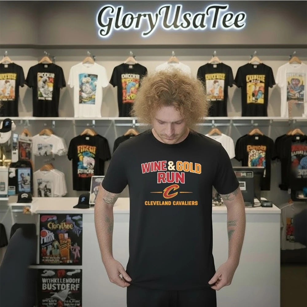 Wine and Gold Run Cleveland Cavaliers Vintage Playoff Shirt