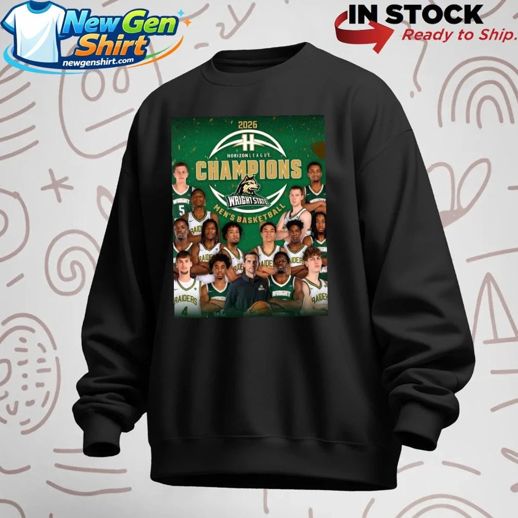 Wright State Raiders Men’s Basketball 2026 Horizon League Champions Shirt