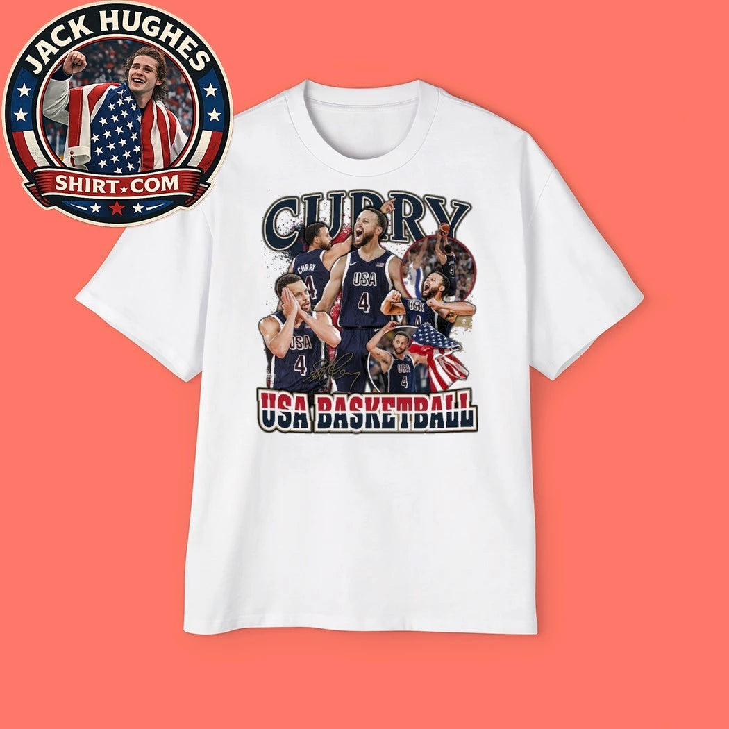 Youth Stadium Essentials Stephen Curry White USA Basketball Gold Medal Moments T-Shirt