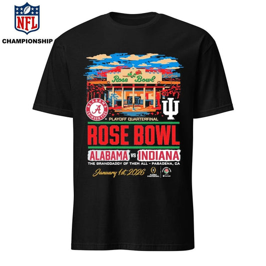 Alabama vs Indiana CFP ’26 Rose Bowl stadium Shirt