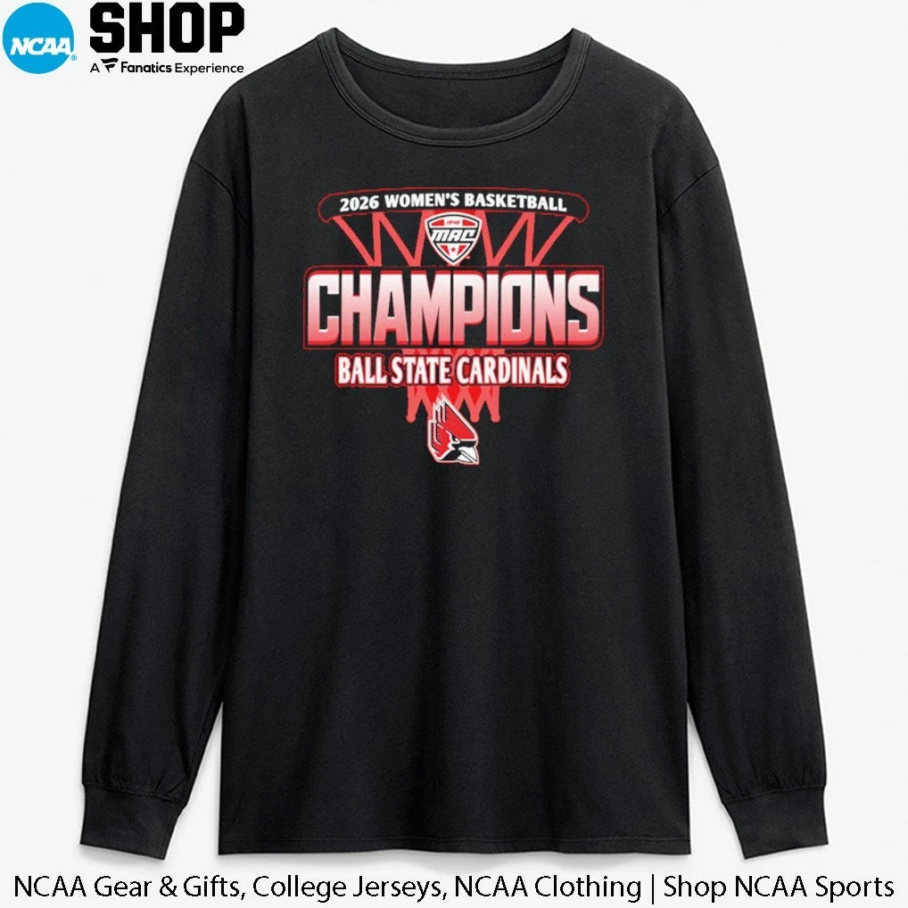 Ball State Cardinals 2026 MAC Women’s Basketball Regular Season Champions T-Shirt
