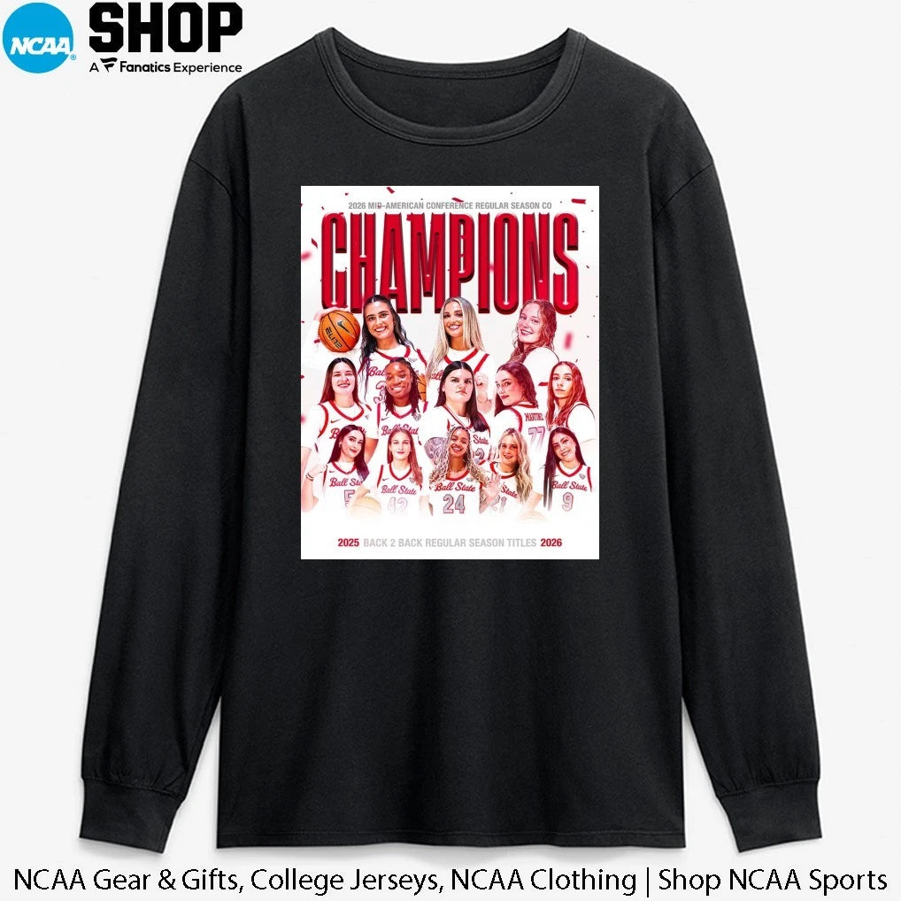 Ball State Cardinals 2026 Mid-American Conference Regular Season Co Champions T-Shirt