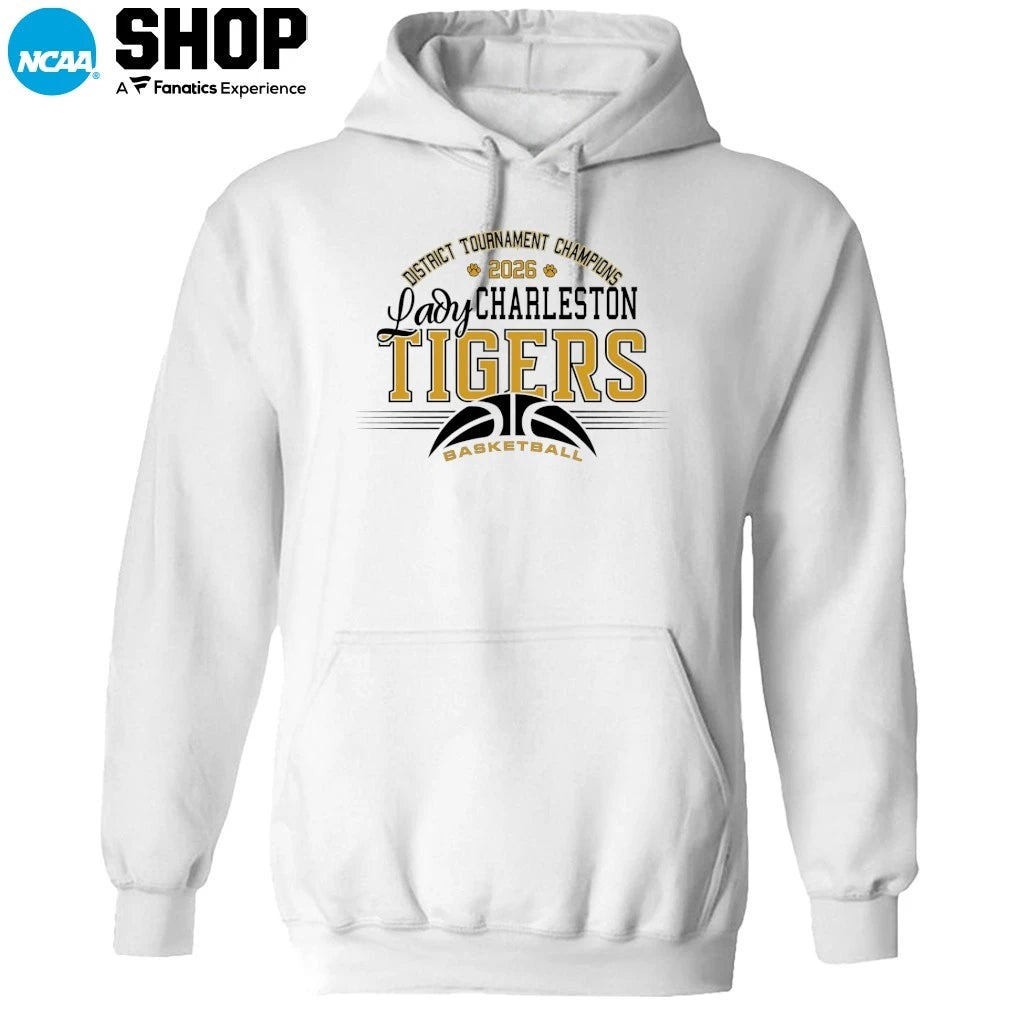 Charleston Lady Tigers 2026 District Tournament Basketball Champions T-Shirt