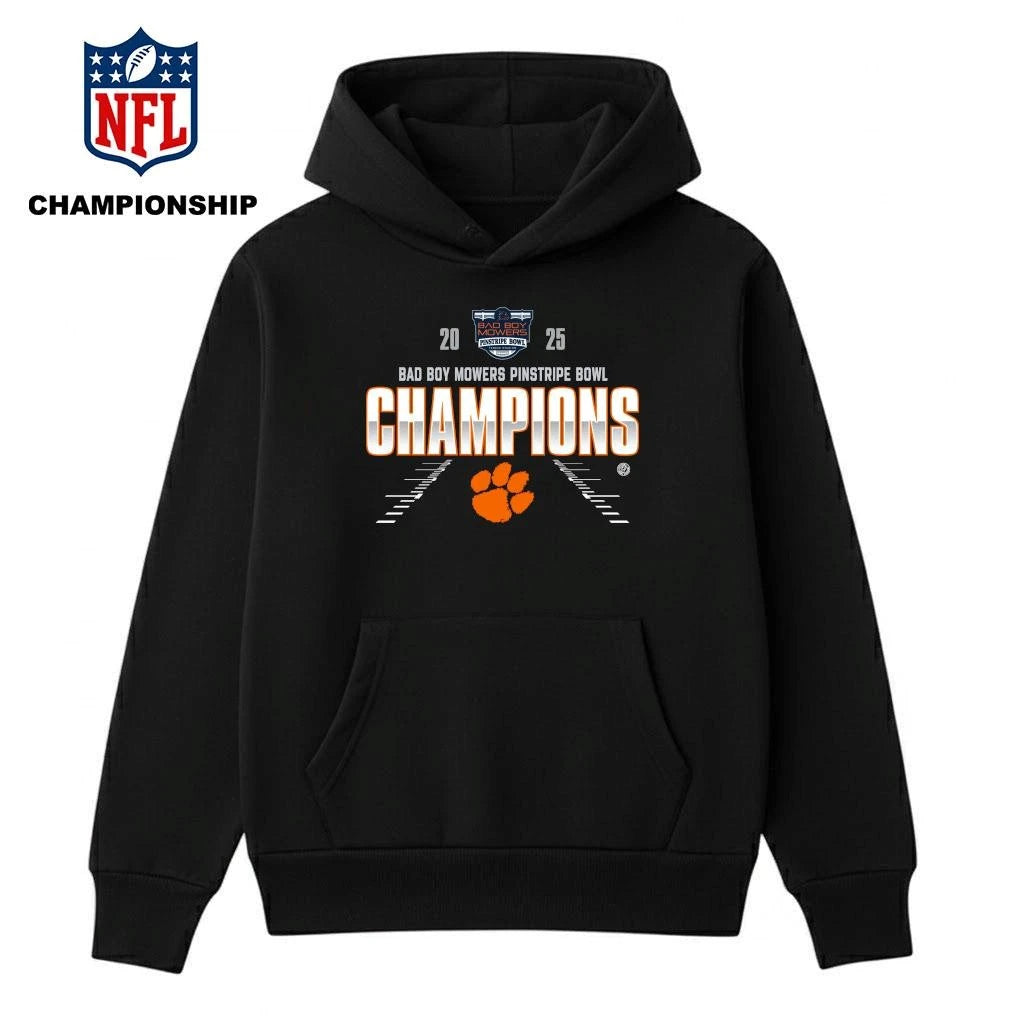 Clemson Tigers 2025 Bad Boy Mowers Pinstripe Bowl Champions Shirt