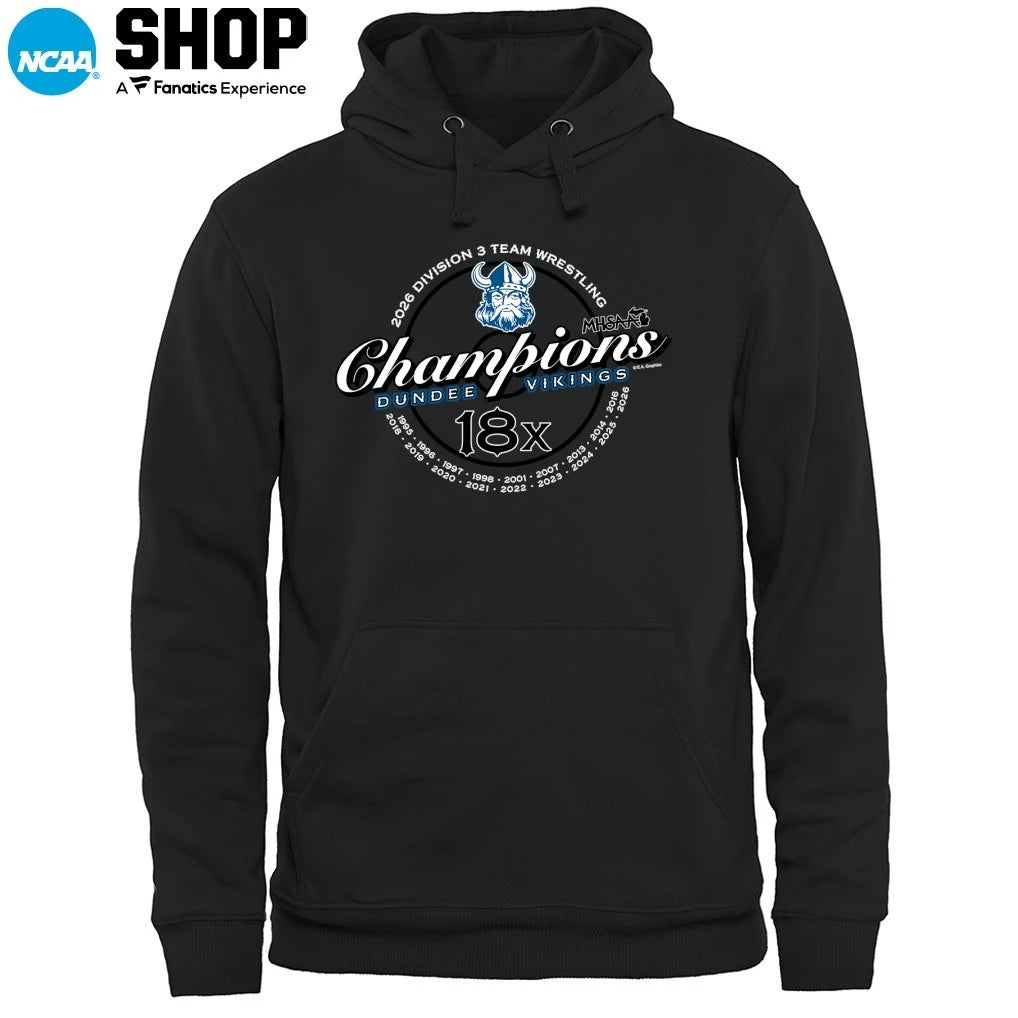 Dundee Vikings 18x Division 3 Team Wrestling Champions T-Shirt