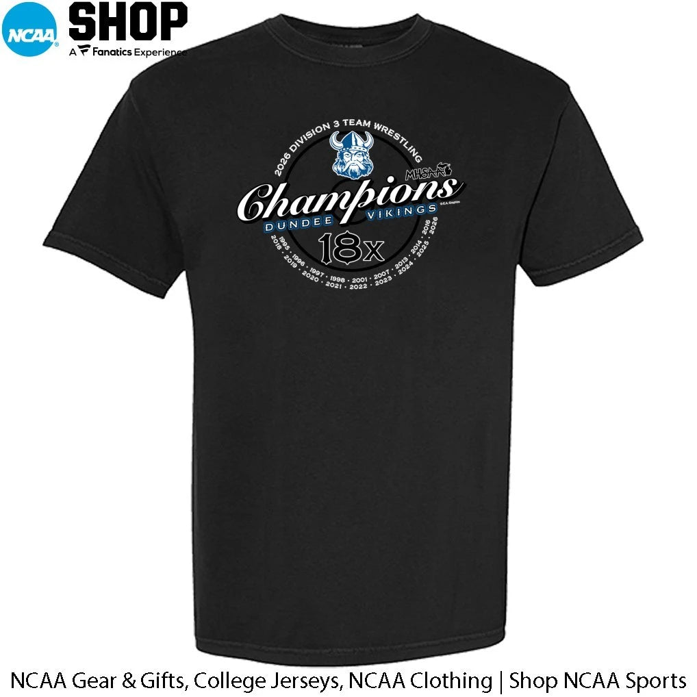 Dundee Vikings 18x Division 3 Team Wrestling Champions T-Shirt