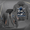 Dallas Cowboys Quarter Zip Hoodie Biker Taz Custom Name Gift For Fan