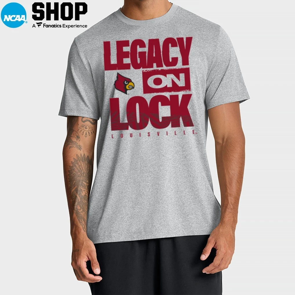 Louisville Cardinals 2026 Legacy On Lock On-Court March Madness T-Shirt