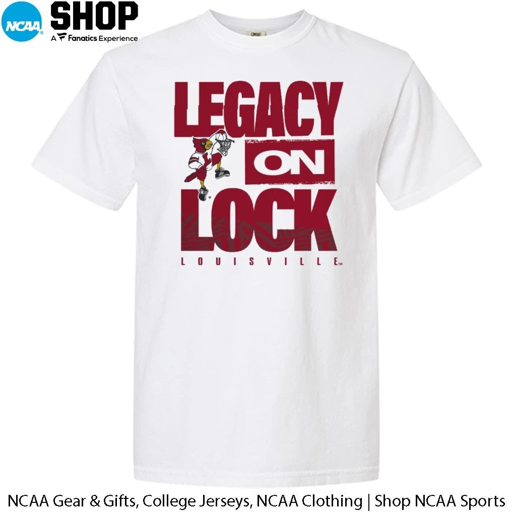 Louisville Cardinals Basketball 2026 Legacy On Lock On-Court March Madness T-Shirt