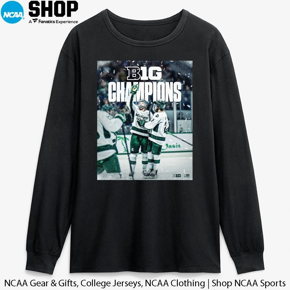 Michigan State Spartans 2026 Back-To-Back-To-Back Big Ten Champs T-Shirt
