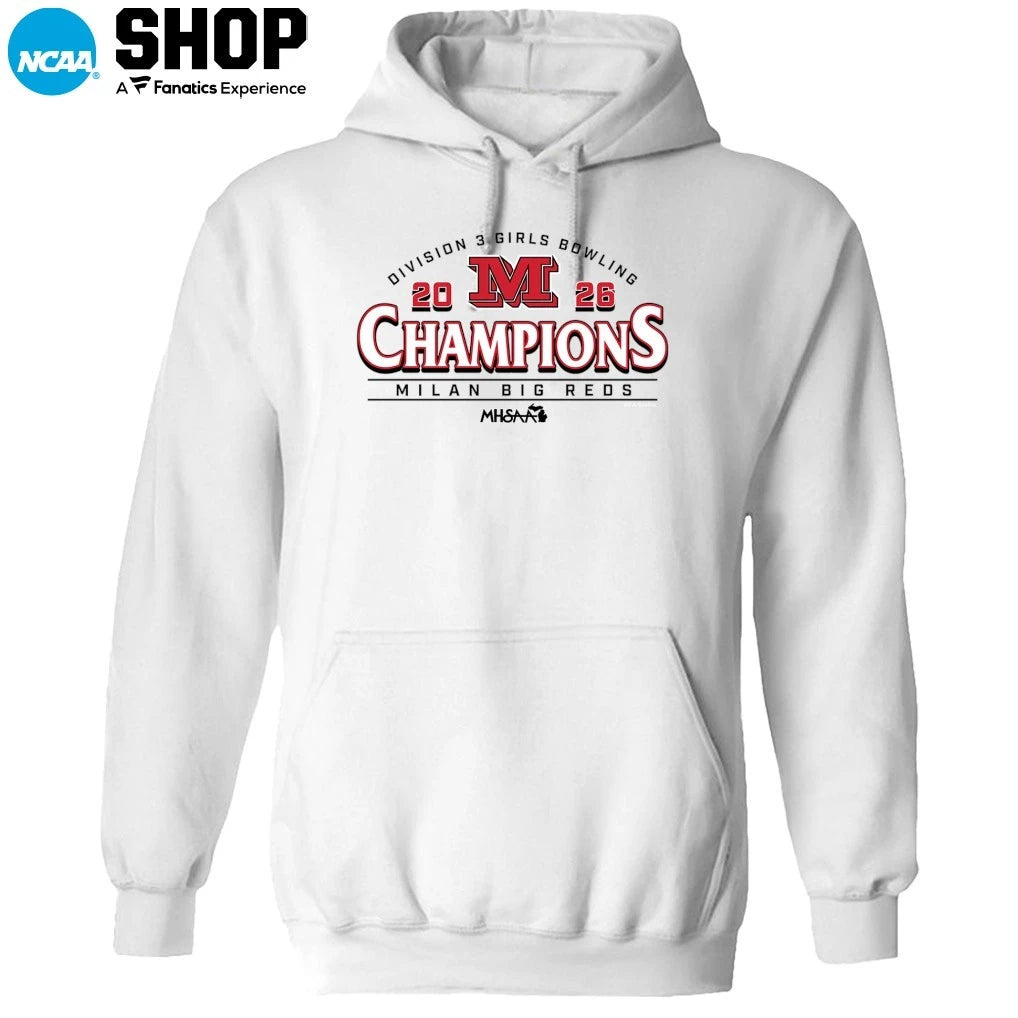 Milan Big Reds 2026 MHSAA Division III Girls Bowling Champions T-Shirt